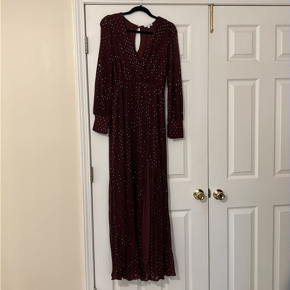Baltic born dress burgundy sparkle holiday dress